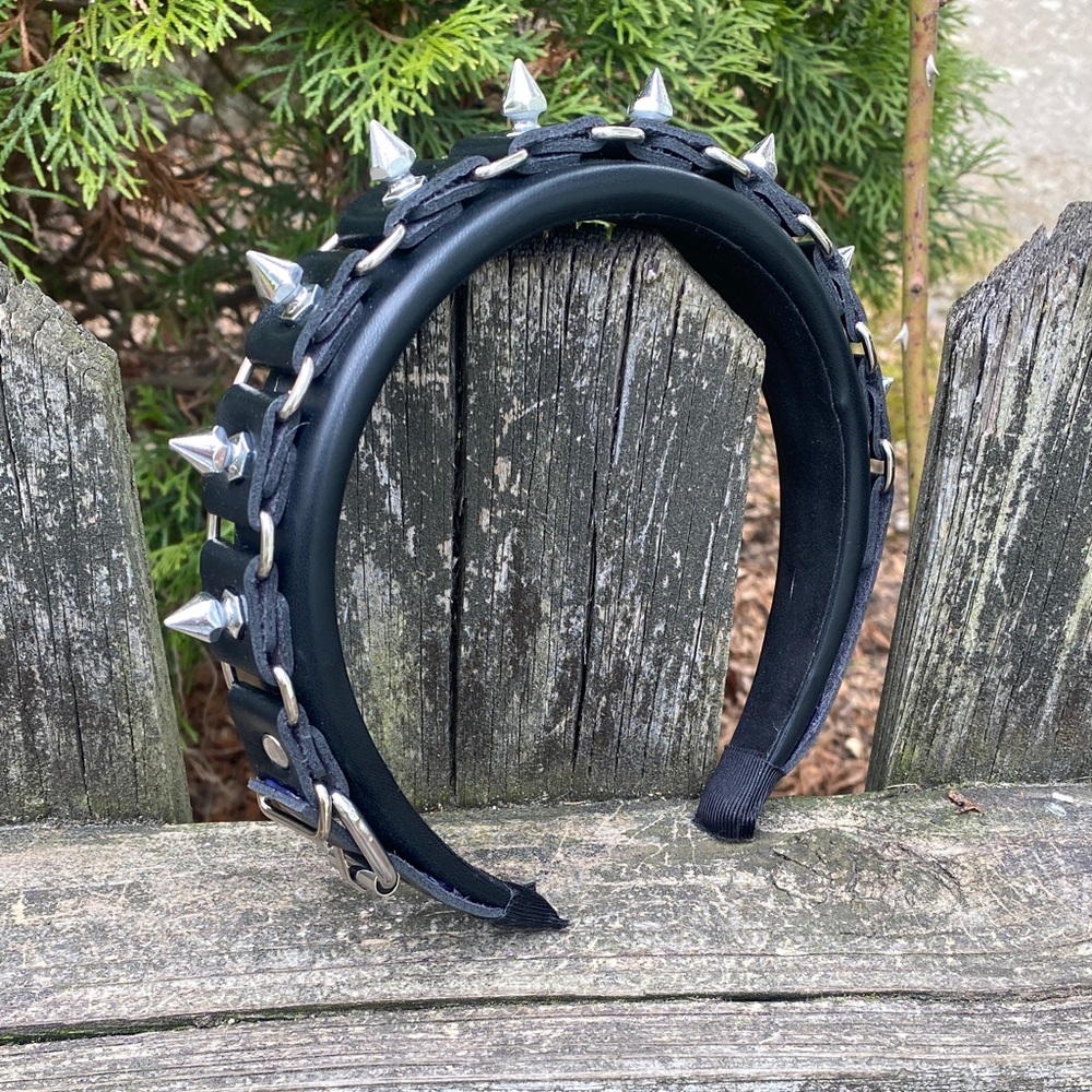Punk Spike Vegan Leather Headband